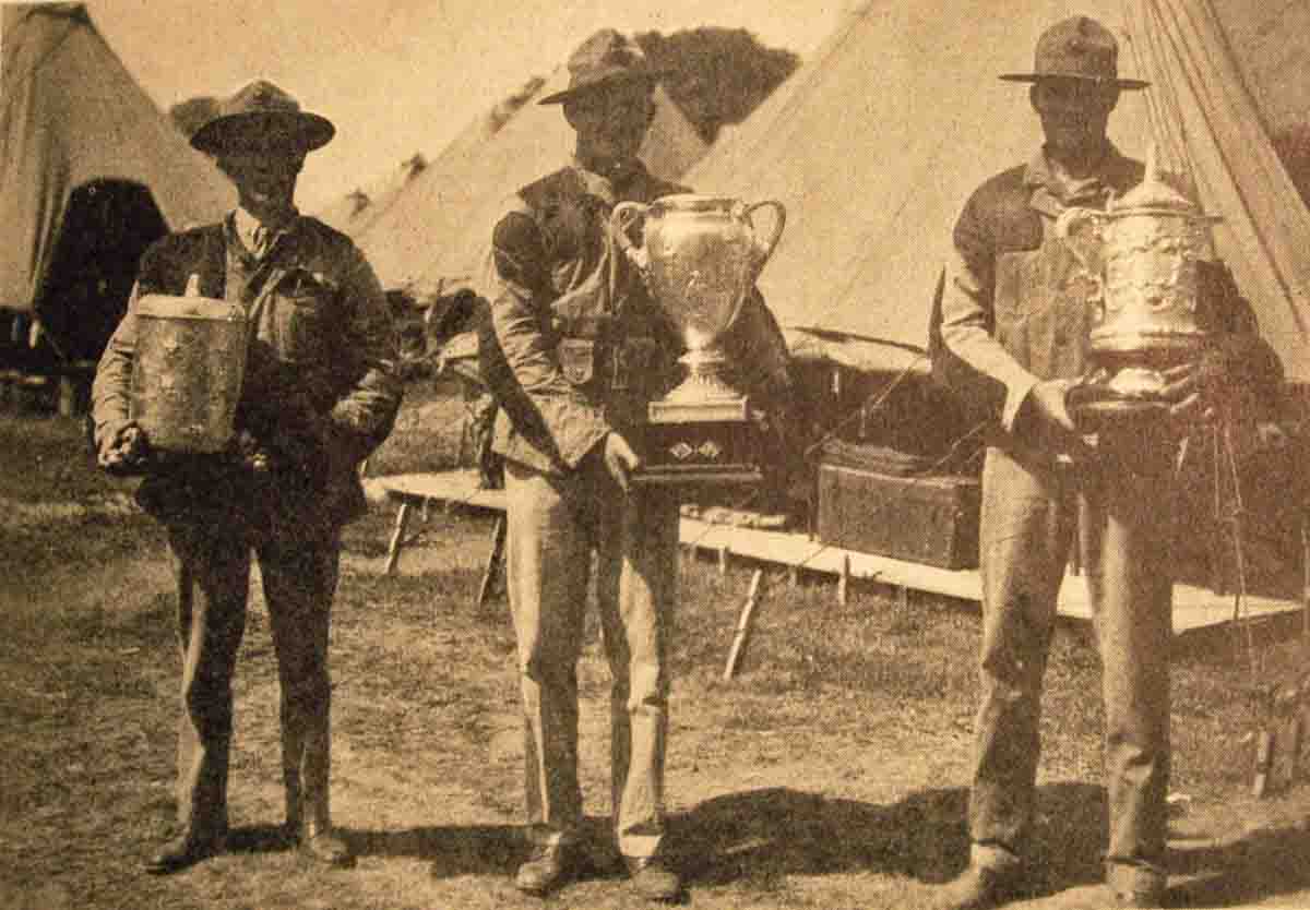 The Leech Cup winner for the year it was recovered, 1927 – Marine Corps Private R. F. Seltzinger, on the right.